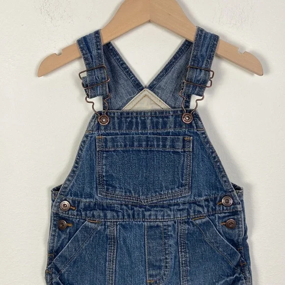 Genuine Kids By Oshkosh 24 Months Short Denim Overalls Summer Casual Comfort - Picture 3 of 7